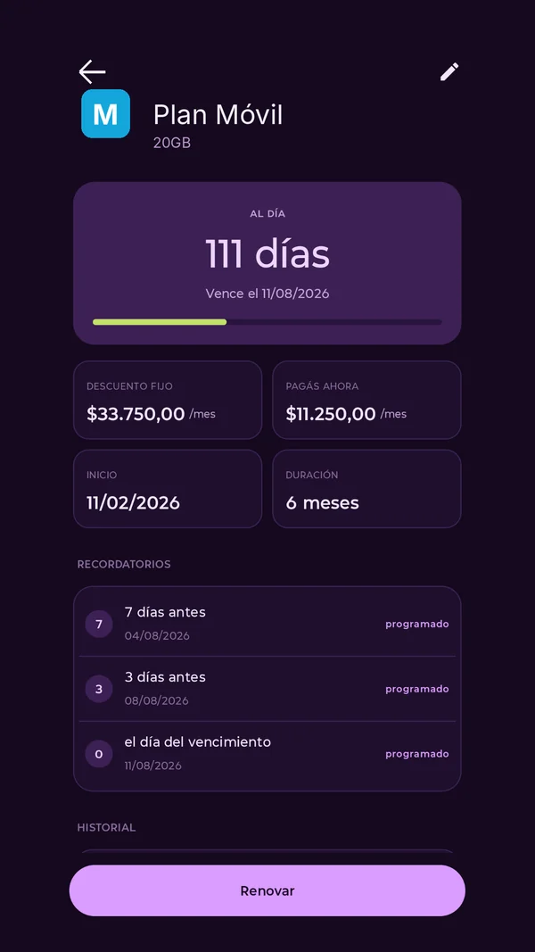Detalle de un descuento en Descontame: faltan 111 días para que venza